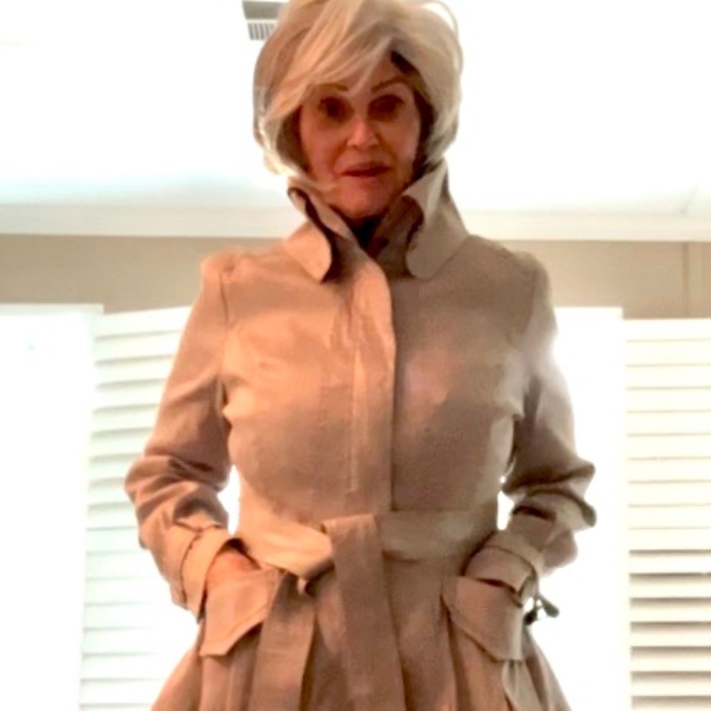 Ultra-Stylish Taupe/Beige Bubble TRENCH COAT by Belle Fare (Size S)